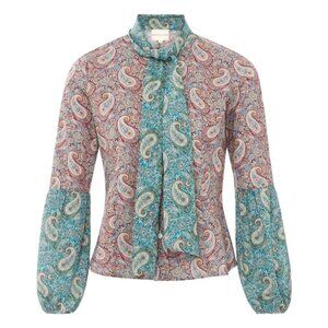 Maria de la Orden New Fairy Liberty Blouse in Turquoise Paisley